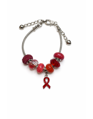 Chronic &amp; Invisible Illness Red Ribbon Awareness Bracelet