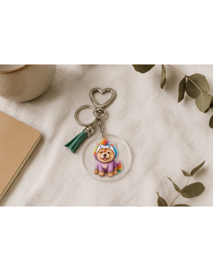 Handmade Unicorn Green Awareness Keychain