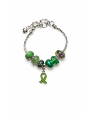 Chronic &amp; Invisible Illness Green Ribbon Mental Health Awareness Bracelet