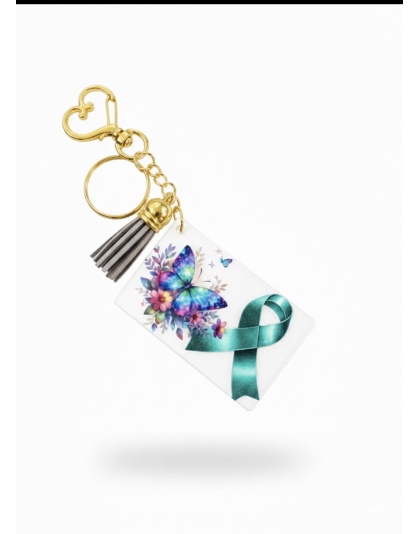 Handmade Unicorn Teal Green Awareness Keychain Chronic &amp; Invisible Illness Support