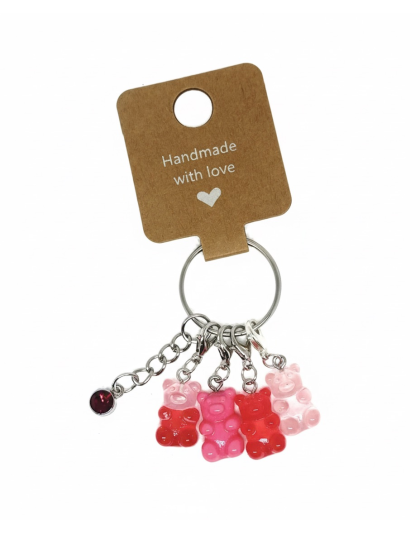 Handmade Red &amp; Pink Gummy Bear Stitch Markers Supporting &amp; Spreading Awareness Chronic Invisible Rare Disease