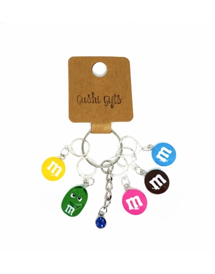 Handmade M&amp;M Multi Color Awareness Stitch Markers Supporting &amp; Spreading Awareness Chronic Rare Disease