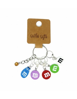 Handmade M&amp;M Blue Purple Red Green Color Awareness Stitch Markers Supporting &amp; Spreading Awareness Chronic Rare Disease