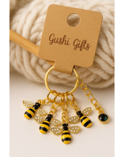 Handmade Bumblebee Stitch Markers Supporting &amp; Spreading Awareness Chronic Rare &amp; Invisible Disease Awareness