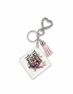 Handmade Grow Through What You Go Through Awareness Keychain Chronic &amp; Invisible Illness Support
