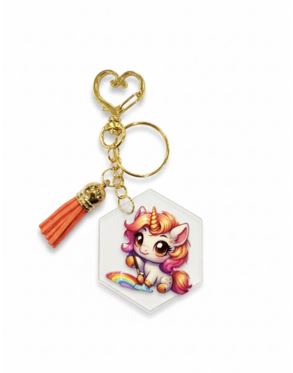 Handmade Unicorn Paint A Rainbow Awareness Keychain Chronic &amp; Invisible Illness Support