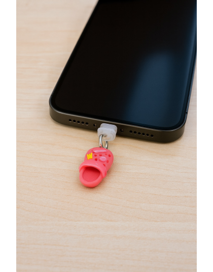 Pink Croc Shoe Slipper Phone Charm Plug-In Accessory Chronic Rare Invisible Illness Awareness &amp; Support