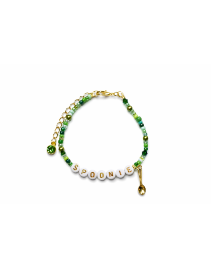 Green Spoonie Bracelet with Spoon Charm – Chronic Illness &amp; Rare and Invisible Disabilities Awareness Jewelry