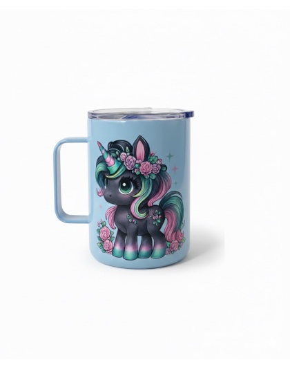 The World Is A Better Place w/You In It Blue Travel Mug Rare, Chronic &amp; Grow Positive Thoughts Unicorn Invisible Illness Awareness and Support Mental Health