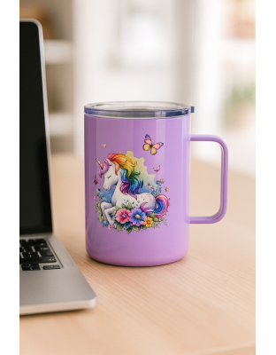 You Are Stronger Than You Think Unicorn Purple Travel Mug Rare, Chronic &amp; Grow Positive Thoughts Unicorn Invisible Illness Awareness and Support