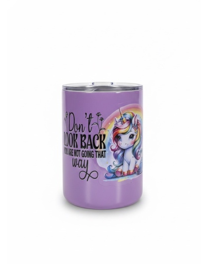 Don't Look Back You're Not Going That Way Purple Travel Mug Rare, Chronic &amp; Grow Positive Thoughts Unicorn Invisible Illness Awareness and Support