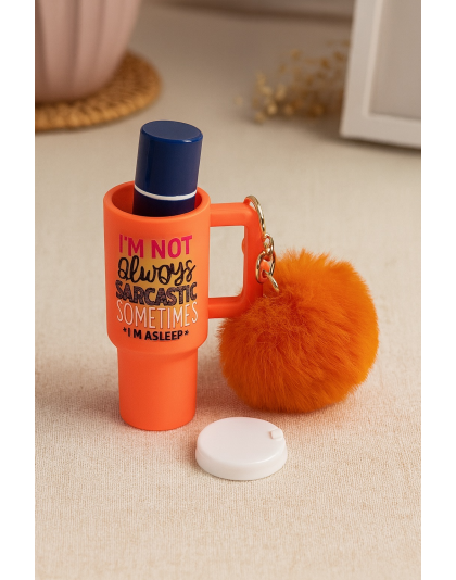 I'm Not Always Sarcastic Sometimes I'm Asleep Orange Mini Tumbler Keychain Pill Holder Purse &amp; Bag Accessory Support &amp; Spread Awareness