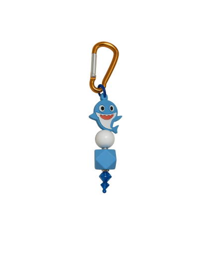 Handmade Blue Shark Beaded Keychain Supporting Invisible Illness Awareness