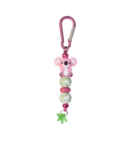 Handmade Pink Koala Beaded Keychain W/ Sloth Charm Supporting Invisible Illness Awareness Slow Progress Is Still Progress