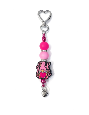 Handmade Pink Knome Beaded Keychain W/ Sloth Charm Supporting Invisible Illness Awareness