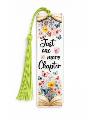 Handmade Green Tassel Acrylic Just One More Chapter Bookmark Supporting Rare Invisible &amp; Chronic Illness Awareness