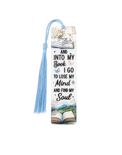 Handmade Light Blue Tassel Acrylic  Bookmark Supporting Rare Invisible &amp; Chronic Illness Awareness