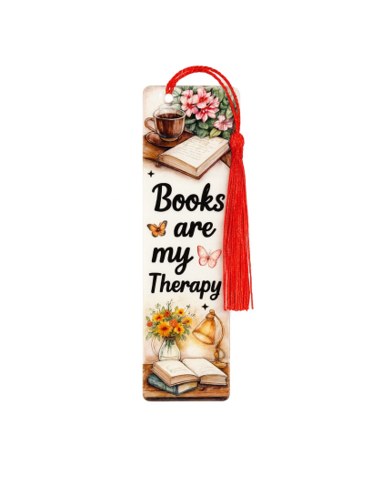 Handmade Red Tassel Books Are My Therapy Acrylic Bookmark Supporting Rare Invisible &amp; Chronic Illness Awareness
