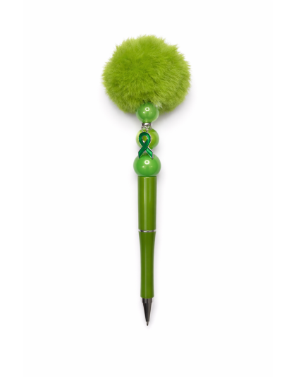 Handmade Green Pom-Pom Cute, Fun &amp; Full of Heart Support &amp; Awareness