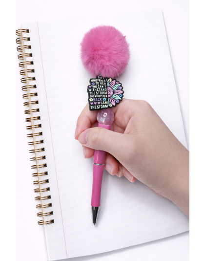 Handmade Pink I Am The Storm Pom-Pom Cute, Fun &amp; Full of Heart Support &amp; Awareness