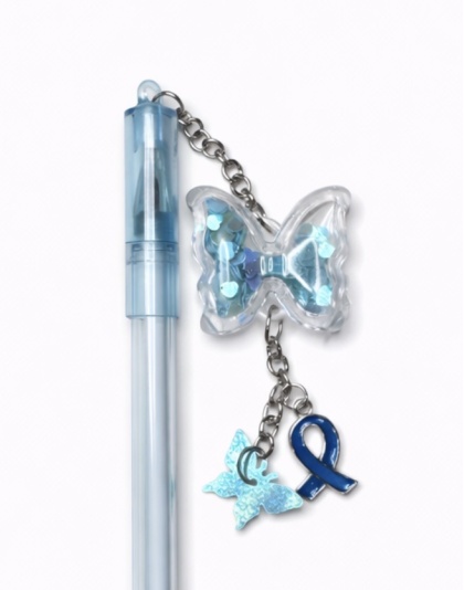 Handmade Teal Ribbon Butterfly Pen Cute, Fun &amp; Full of Heart Support &amp; Awareness