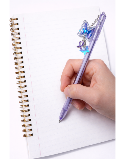 Handmade Purple Ribbon Butterfly Pen Cute, Fun &amp; Full of Heart Support &amp; Awareness