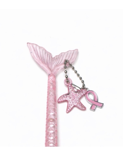 Handmade Pink Ribbon Mermaid Pen Cute, Fun &amp; Full of Heart Support &amp; Awareness