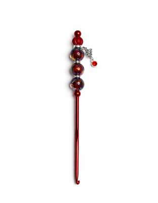 Handmade Red Butterfly Crochet Hook For Crafter Support Chronic, Rare &amp; Invisible Illness Awareness