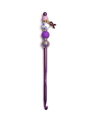 Handmade Purple Gold Crochet Hook For Crafter Support Chronic, Rare &amp; Invisible Illness Awareness