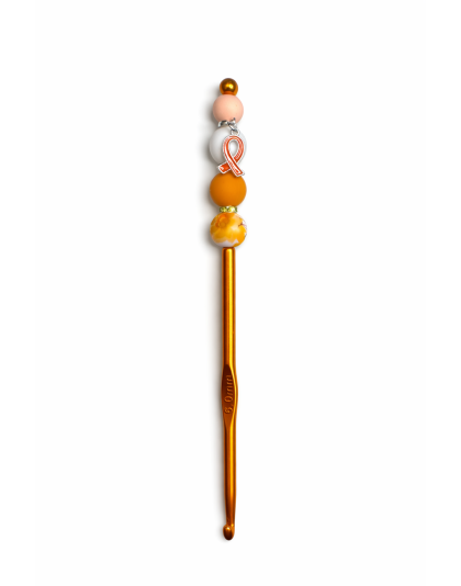 Handmade Orange Crochet Hook For Crafter Support Chronic, Rare &amp; Invisible Illness Awareness