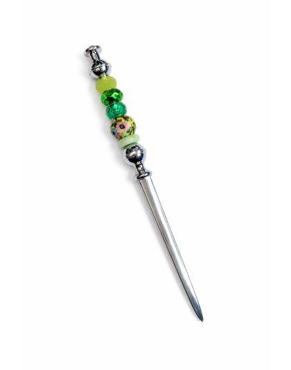 Handmade Green Beaded Letter Opener Support &amp; Awareness Chronic Rare &amp; Invisible Diseases