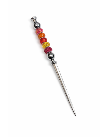 Handmade Orange Beaded Letter Opener Support &amp; Awareness Chronic Rare &amp; Invisible Diseases