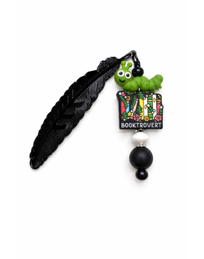Handmade Booktrovert Black Feather Metal Bookmark Supporting Rare Invisible &amp; Chronic Illness Awareness