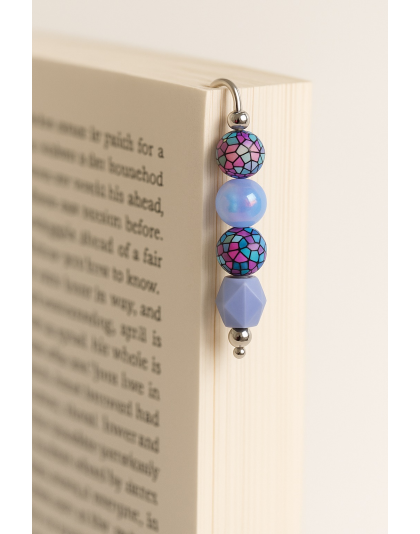 Handmade Purple Periwinkle Stained Glass Metal Bookmark Supporting Rare Invisible &amp; Chronic Illness Awareness