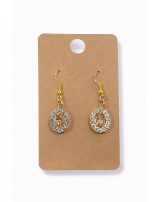 Brown Stone Dangling Earrings Supporting Awareness for Chronic Rare and Invisible Illnesses