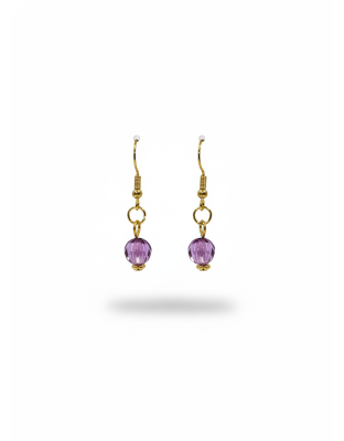 Purple Dangling Earrings Supporting Awareness for Chronic Rare and Invisible Illnesses