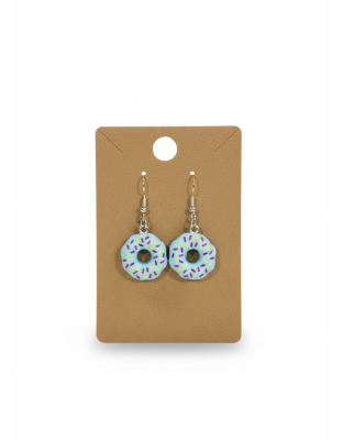 Blue Donuts With Sprinkles Dangling Earrings Supporting Awareness for Chronic Rare and Invisible Illnesses