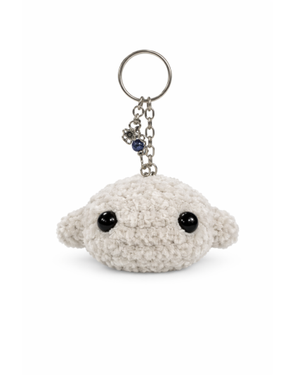 Handmade Gray Shark Crochet Plush Keychain Support Chronic, Rare &amp; Invisible Illness Awareness