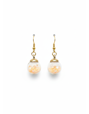 Orange Peach Ornament Dangling Earrings Supporting Awareness for Chronic Rare and Invisible Illnesses