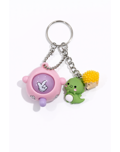 Pink Purple Rock Paper Scissors Fidget Toy With Green and Yellow Adorable Charms Raise Awareness Support Rare Chronic &amp; Invisible Illness