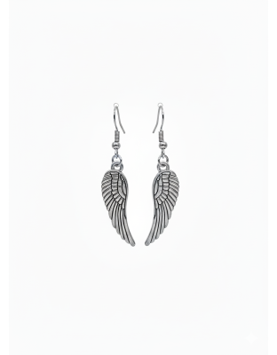 Silver Angel Wings Dangling Earrings Supporting Awareness for Chronic Rare and Invisible Illnesses