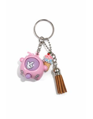 Pink &amp; Purple Rock Paper Scissors Fidget Toy With Adorable Ice Cream Cone and Brown Tassel Charms Raise Awareness Support Rare Chronic &amp; Invisible Illness