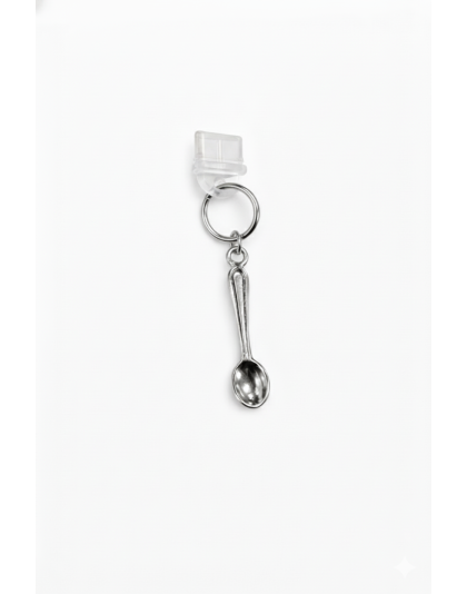 Silver Spoonie Spoon Phone Charm Plug-In Accessory Chronic Rare Invisible Illness Awareness &amp; Support