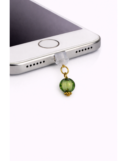 Green Ball Phone Charm Plug-In Accessory Chronic Rare Invisible Illness Awareness &amp; Support