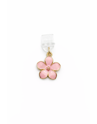 Pink Flower Phone Charm Plug-In Accessory Chronic Rare Invisible Illness Awareness &amp; Support
