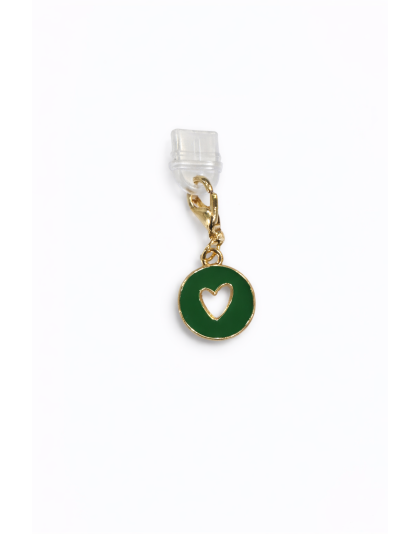 Green Heart Punch-Out Phone Charm Plug-In Accessory Chronic Rare Invisible Illness Awareness &amp; Support