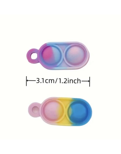 Purple Blue &amp; Green Silicone Mini Pop Fidget With Blue Donut and Pink Sweets Bag Charml Keychain Sensory Toy Raise Awareness Support Rare Chronic &amp; Invisible Illness