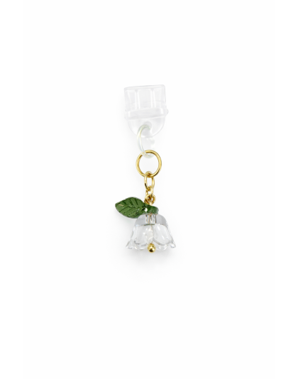 Clear White Flower Phone Charm Plug-In Accessory Chronic Rare Invisible Illness Awareness &amp; Support
