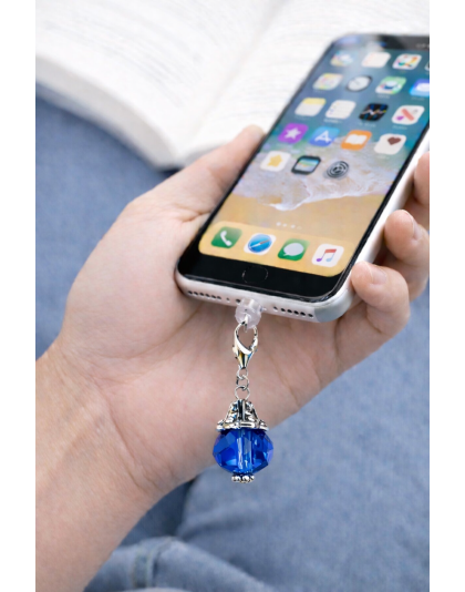 Ball Phone Charm Blue Plug-In Accessory Chronic Rare Invisible Illness Awareness &amp; Support