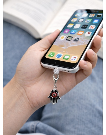 Hamsa With Orange Eye Charm Plug-In Accessory Chronic Rare Invisible Illness Awareness &amp; Support